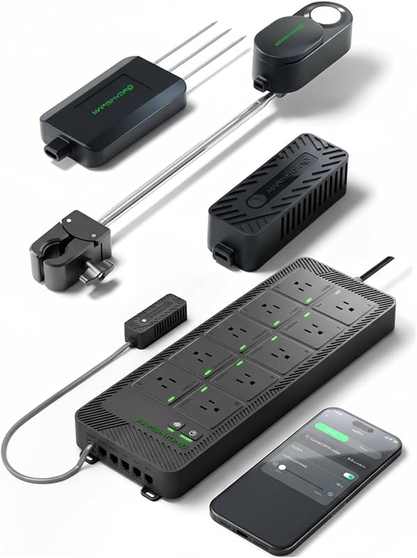 Mars Hydro iHub-Pro, 10AC Power Strip Kit, 10-Outlet All-in-One Smart Grow Room Hub, WiFi Environmental Control for Light, Temperature, Humidity & VPD and Smart Sensor Kit: PPFD, CO₂, and Soil Sensors