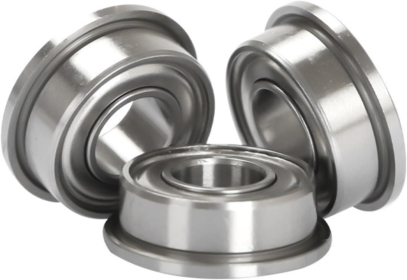 3PCS Miniature Flange Bearings F6200/6201/6202/6203/6204/6205/6206/6207ZZ High Speed Flanged Ball Bearing(F6200ZZ)