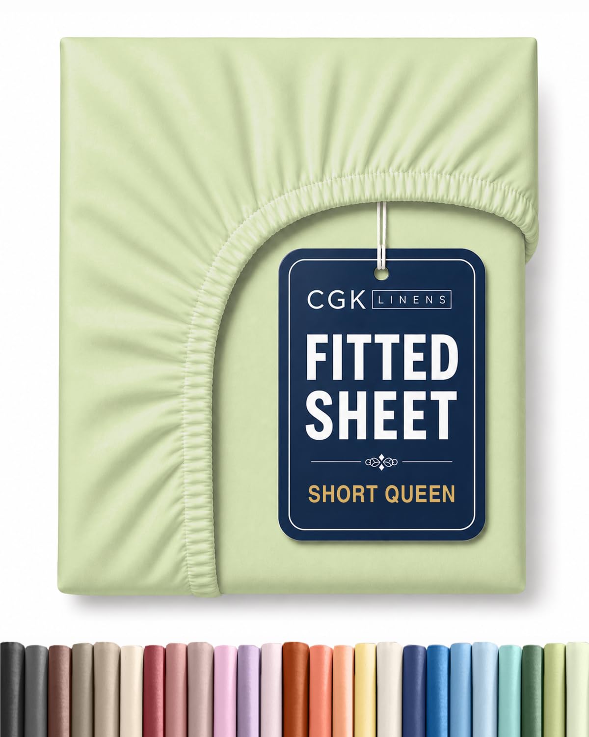Short Queen RV Fitted Sheet - Single Fitted Sheet Only - Light Sage Green