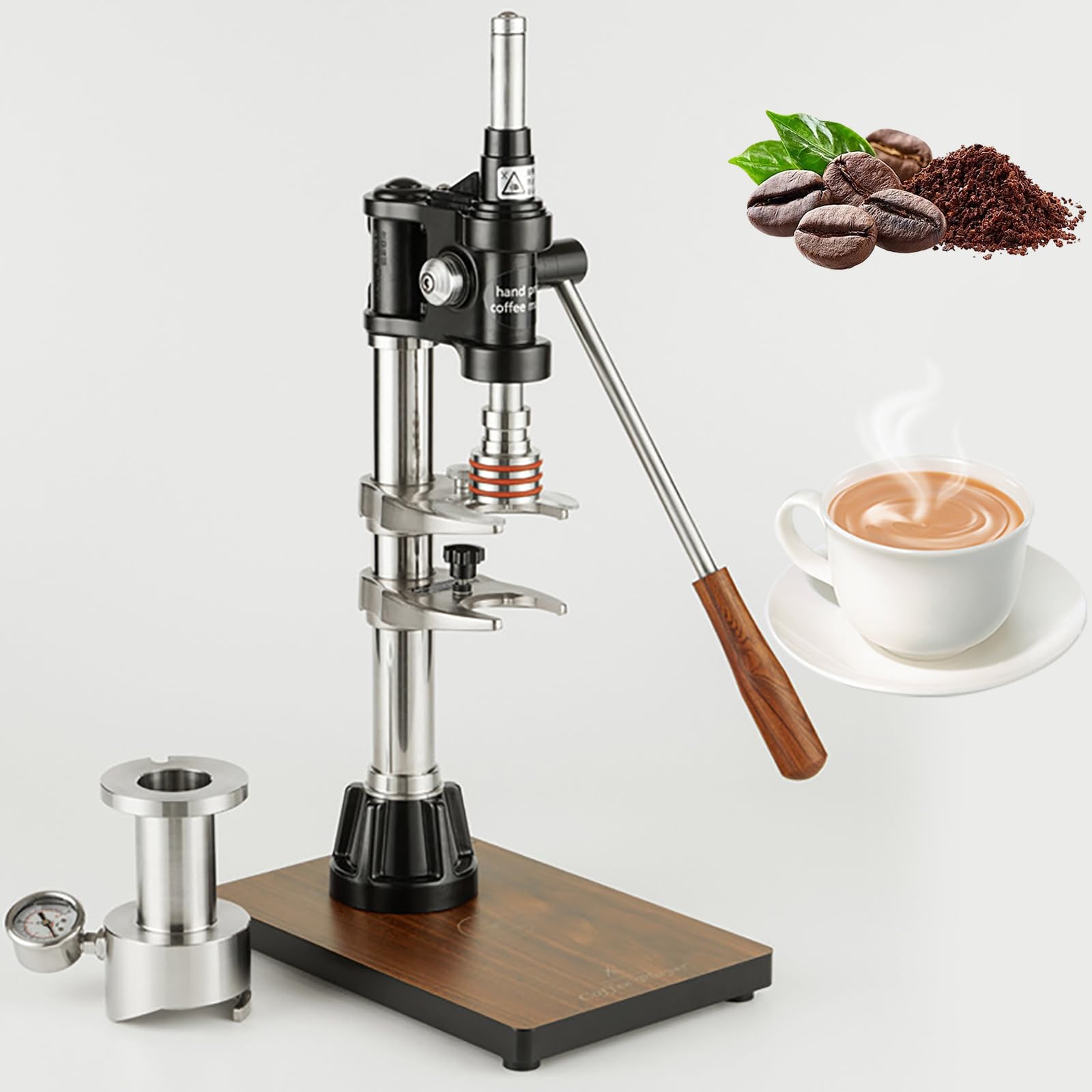 Macchina per caffè espresso portatile, macchina da caffè a leva manuale, pressione 1-16 bar, capacità 100 ml, facile da smontare e pulire, ideale per cappuccino, latte macchiato e latte macchiato