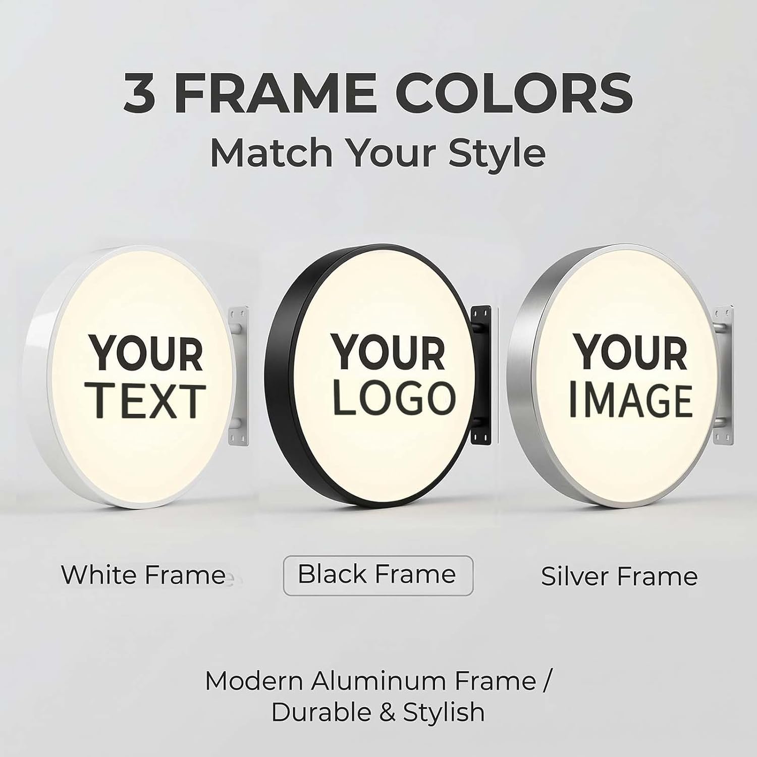 Custom Advertising Logo Lightbox Sign – Personalized Double Sided LED Round Business Sign for Outdoor Storefront, Waterproof Light Box Wall Mount for Shop, Café, Bar, Salon & Restaurant (16''–32'') (24 in (60 cm))