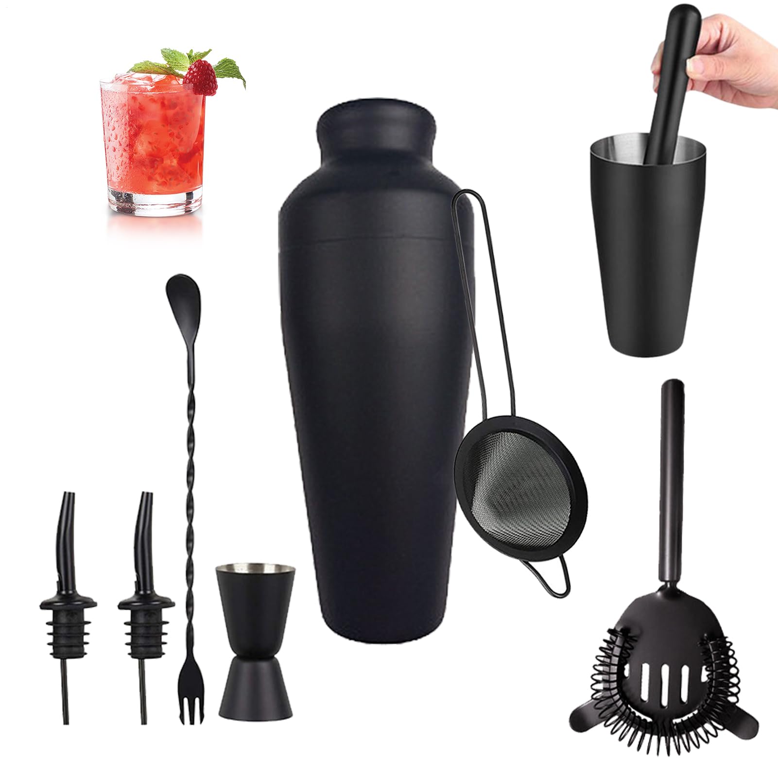 Set Da Bartending E Preparazione Cocktail Cucchiaio Mescolatore Ergonomico