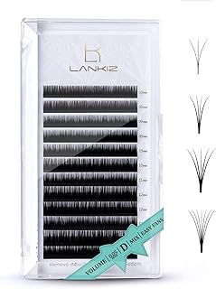 LANKIZ Volume Eyelash Extensions Individual Lashes 0.05 D Curl 8-15mm Mixed Easy Fan Volume Lashes Rapid Blooming Self Fanning Lash Extensions
