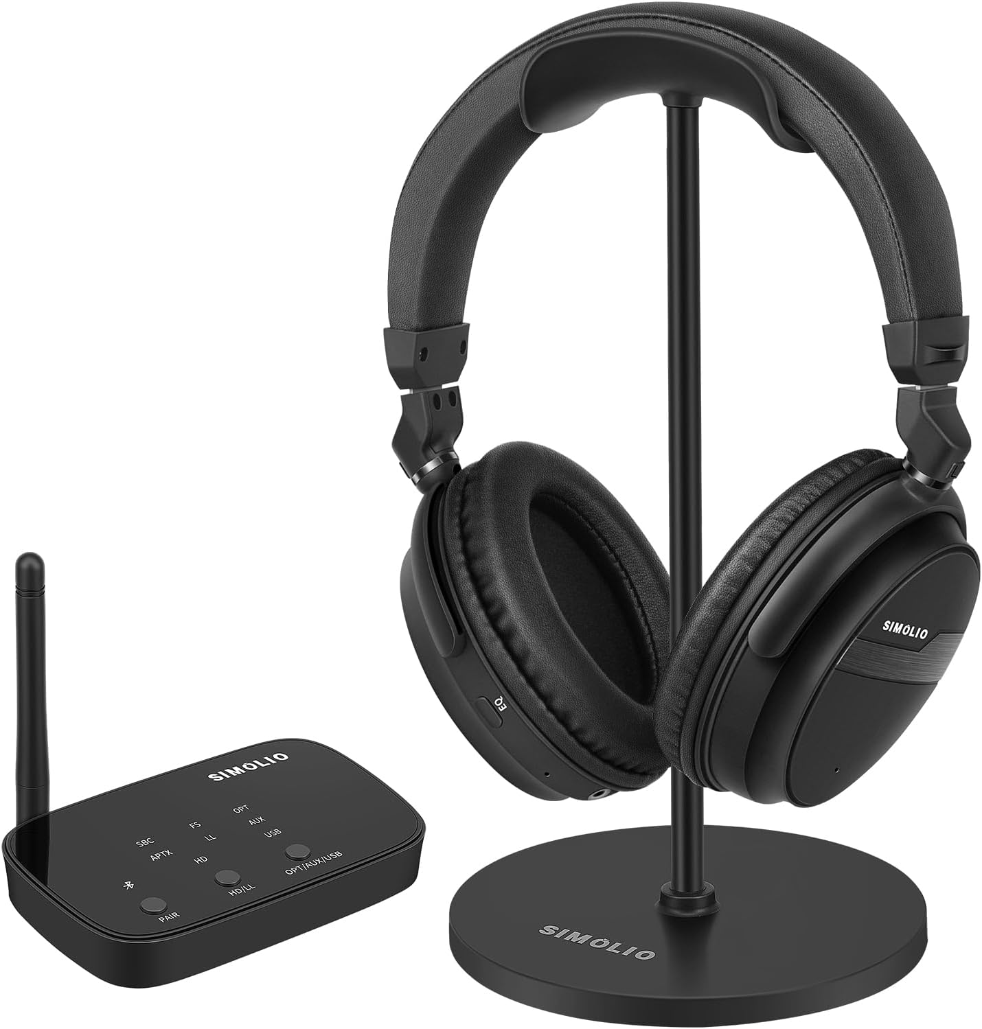 SIMOLIO Wireless Headphones for TV Watching w/aptX Low