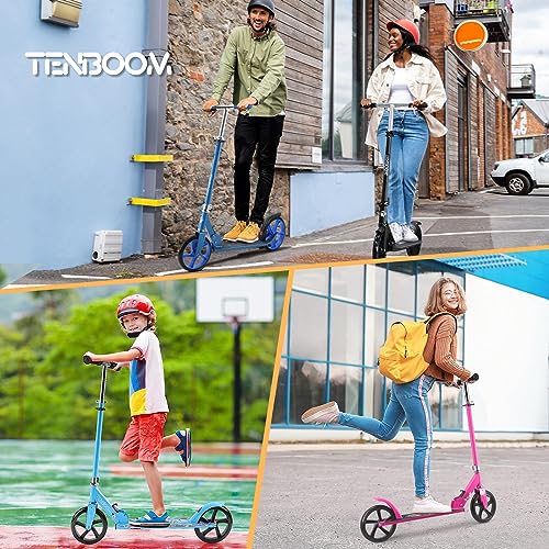 TENBOOM Kick Scooter for Ages 6+,Kid,Teens & Adults. Max Load 200 LBS. 8IN Big Wheels for Kids, Teen and Adults 3 Adjustable Levels (Black) - Thumbnail 6