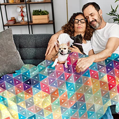 Couverture en polaire géométrique Abstrait plaid léger doux canapé - 7