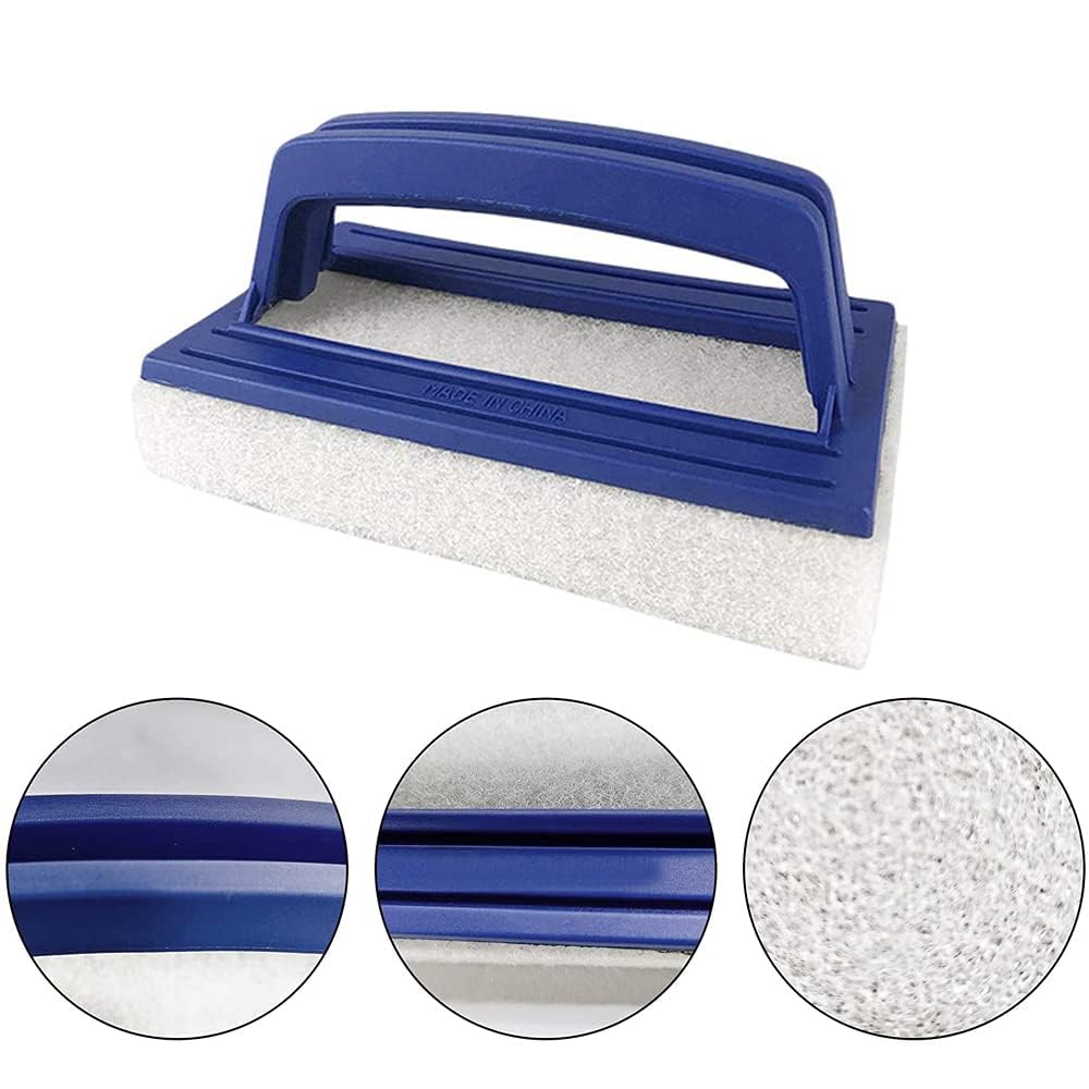 4 Stück Pool Schwamm Bürsten, Pool Bürsten Set, Pool Reinigungsbürste, Schwimmbadbürste mit Griff, Poolreinigung Handschrubber Algenbürste für Spa, Badewannen, Poolflecken und Schmutz