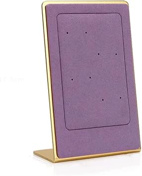 Earring Display Stand Jewelry Props Factory Direct Sales Metal Microfiber Earrings Storage Stall Color Purple, Size 14.5 * 9 * 5cm