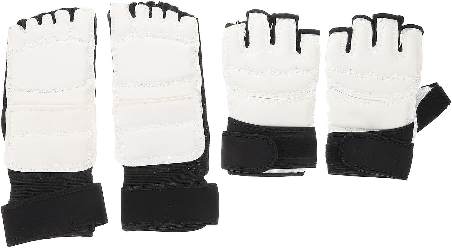 Boxing Gloves and Foot Protector Set Comfortable Pu Material Half-Finger Natural Hand Position, Lightweight Kickboxing Gear for Mixed Martial Arts and Boxing Training for Sparring