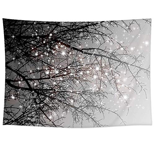 iLeadon Tapestry Grey Tree Wall Hanging – Polyester Fabric Wall Decor for bedroom (60”H x 80”W, Grey Tree)