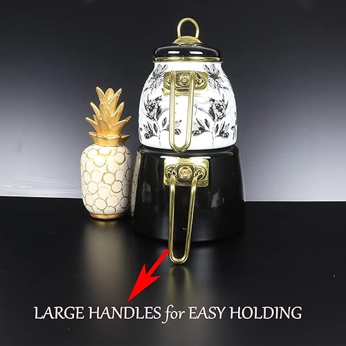 Miniatura 7 de Juego de tetera turca vintage, tetera para estufa, estufa, parte superior, infusor decorativo, tazas de fiesta, vasos, caldera única, colador