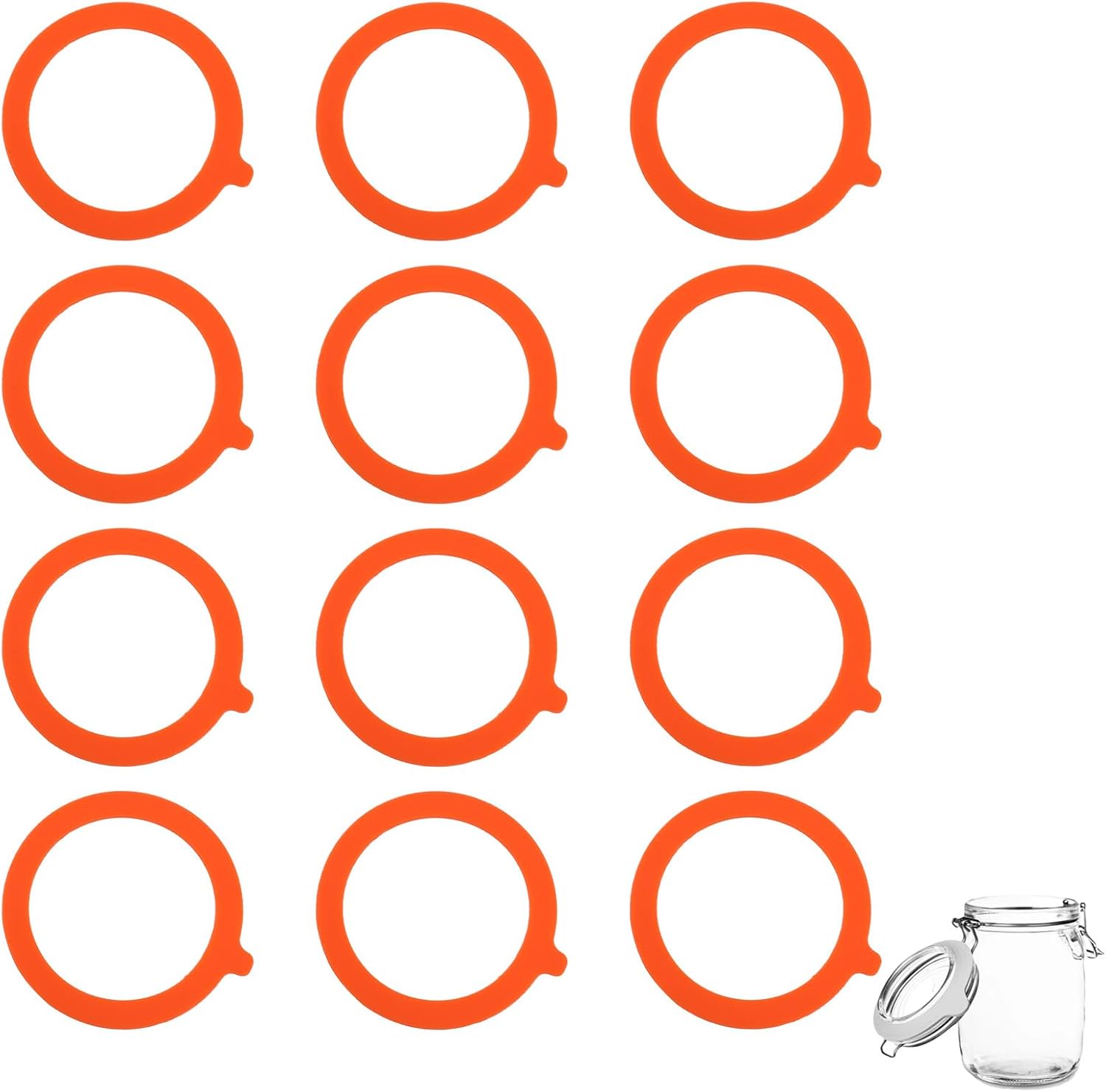 6Pcs Seals Rings For Glass Jars,Silicone Gasket Replacement,Rubber Seal For Mason Jar Lids,Canning Silicone Fitting Seals For Glass Clip Top Jars(4.44in,White)
