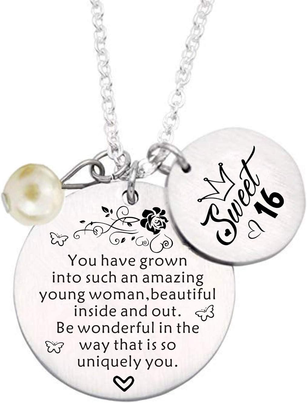 liduolaSweet 16 Gifts for Her 16th Birthday Gifts Birthday Necklace For 16th Sweet Sixteen Gifts Sweet 16 Gifts for Daughter Granddaughter Niece