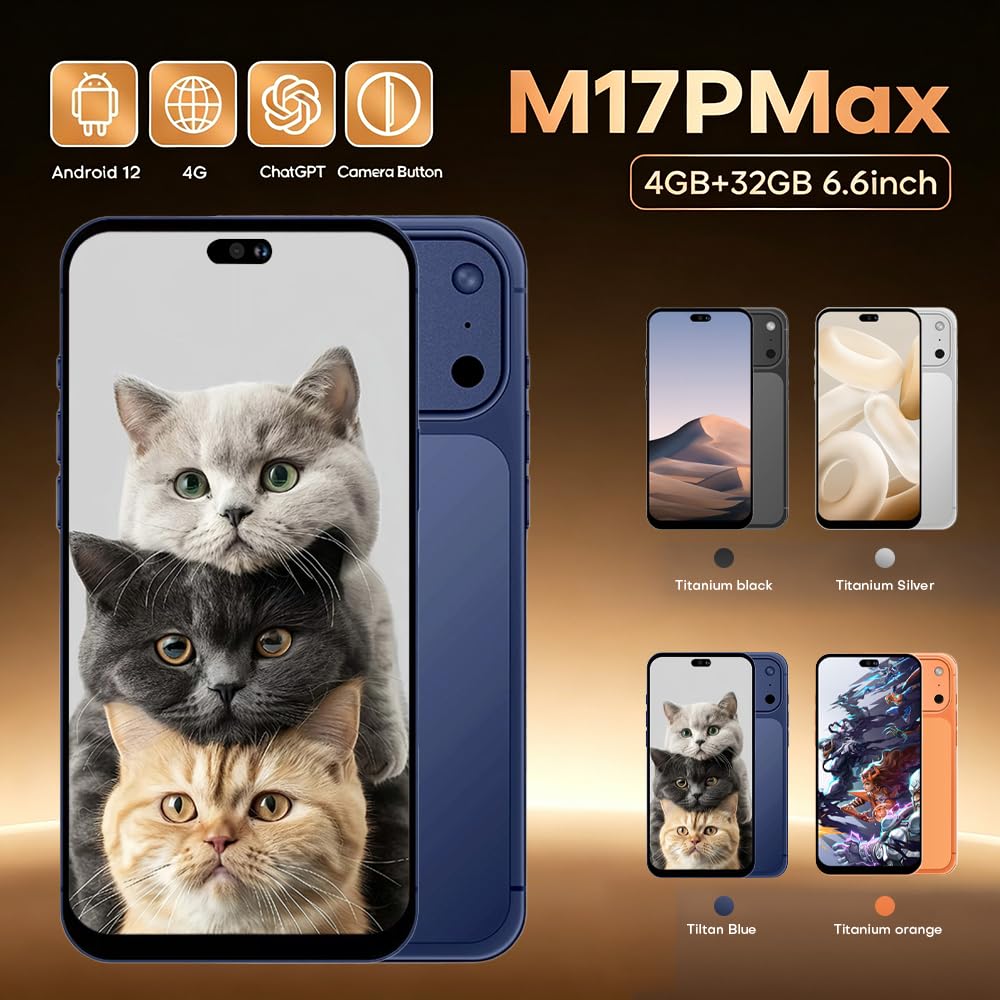 McMgc Téléphone Portable 4G Débloqué 6.6" Incell, 4Go+32Go Extensible 256Go, Batterie 5000mAh, Android 12, Double Caméra 13MP+16MP, Port Type-C (White)