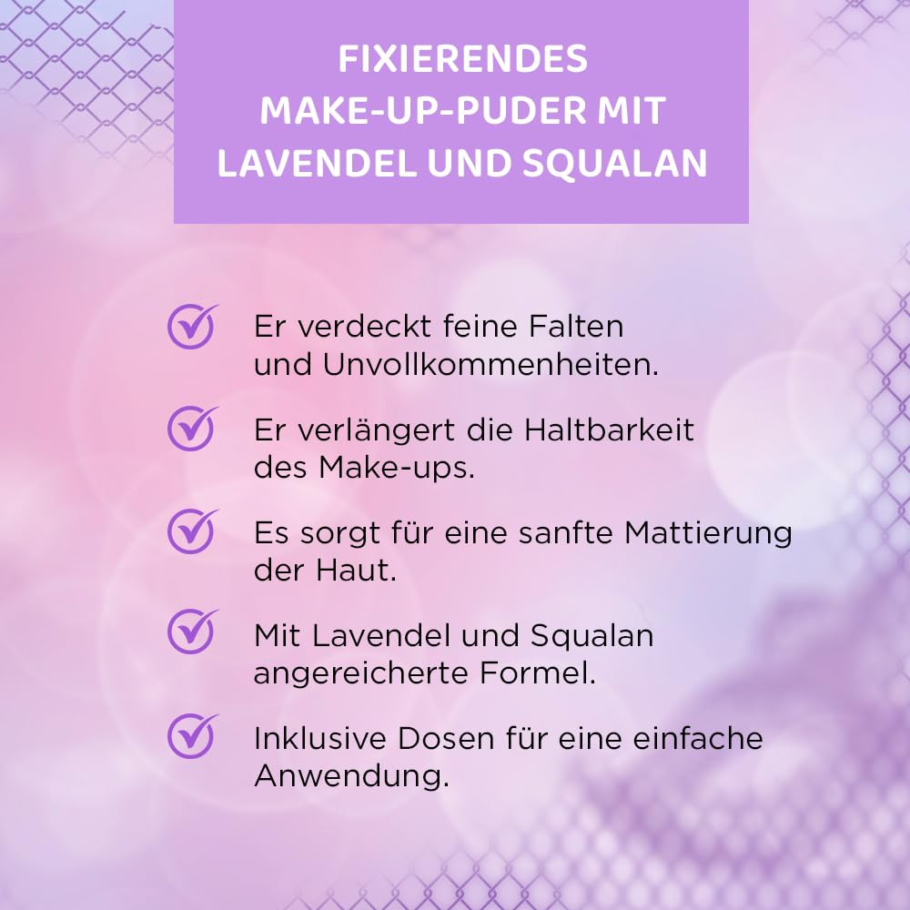 Eveline Cosmetics sypki puder transparentny Variete matujący z lawendą i skwalanem