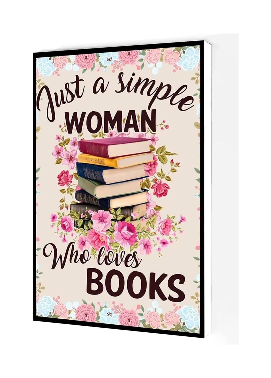 RNUMLIGH Book Lover Wall-Art, Reading Enthusiast Print for Women, Minimalist Quote Decor for Study Library Home Office