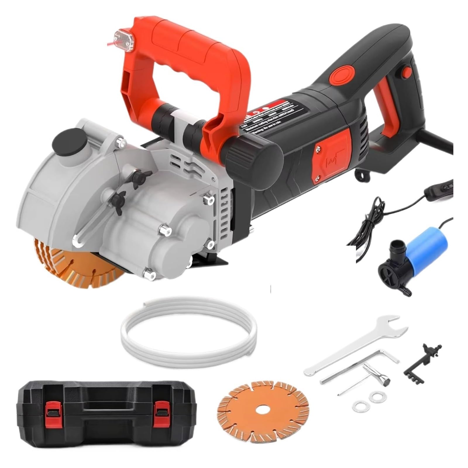 Pqlxjjyur One Color 4.8Kw 6200Rpm Wall Slotting Machine Chaser Concrete Brick Cutter Electric Seamless Groove Slotter 133Mm Circular Saw Blade Powerful Grooving