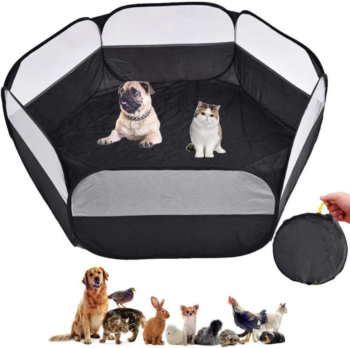 Small Animal Playpen,Portable Small Animal Cage Tent Breathable Pet Playpen Cage Tent Pop-Up Outdoor&Indoor Exercise Fence for Hamster…