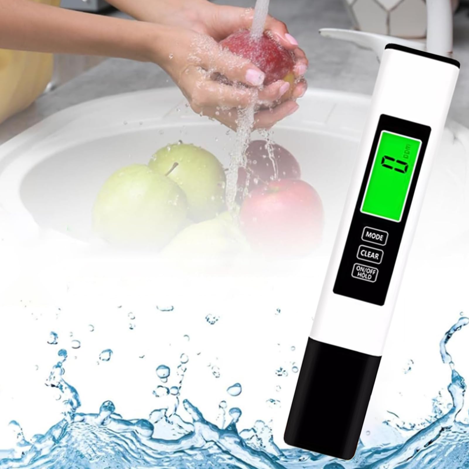 Testeur Numérique De Qualité De L'eau TDS EC Gamme 0-9990 Compteur De Température Multifonctionnel For Testeur De Pureté De L'eau Temp PPM Mesure PréCise(No Battery