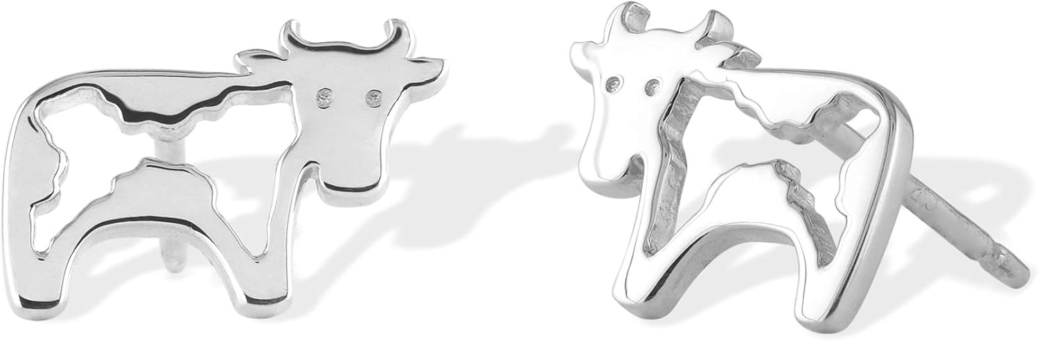 Boma Jewelry Sterling Silver Cow Stud Earrings