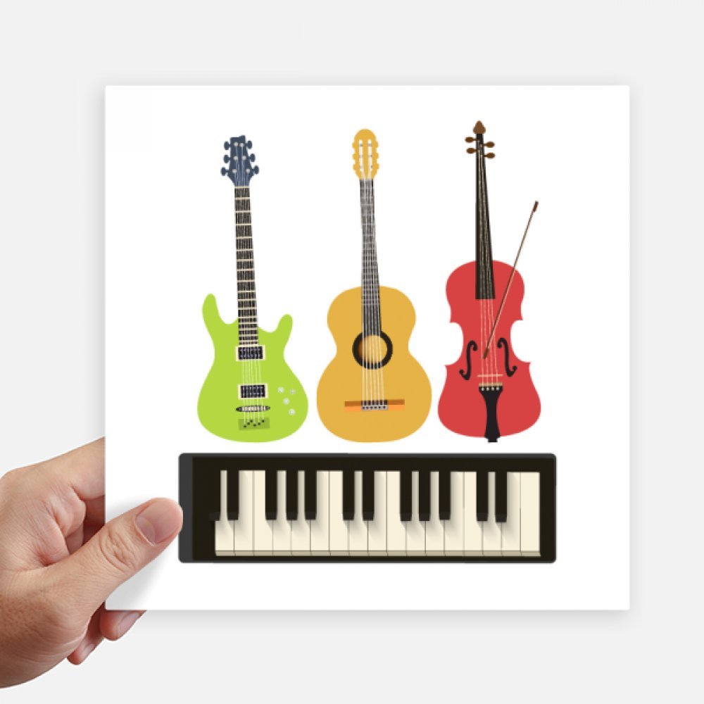 Pegatinas de piano y guitarra de 20cm para identificar maletas y personalizar motos sin dañar
