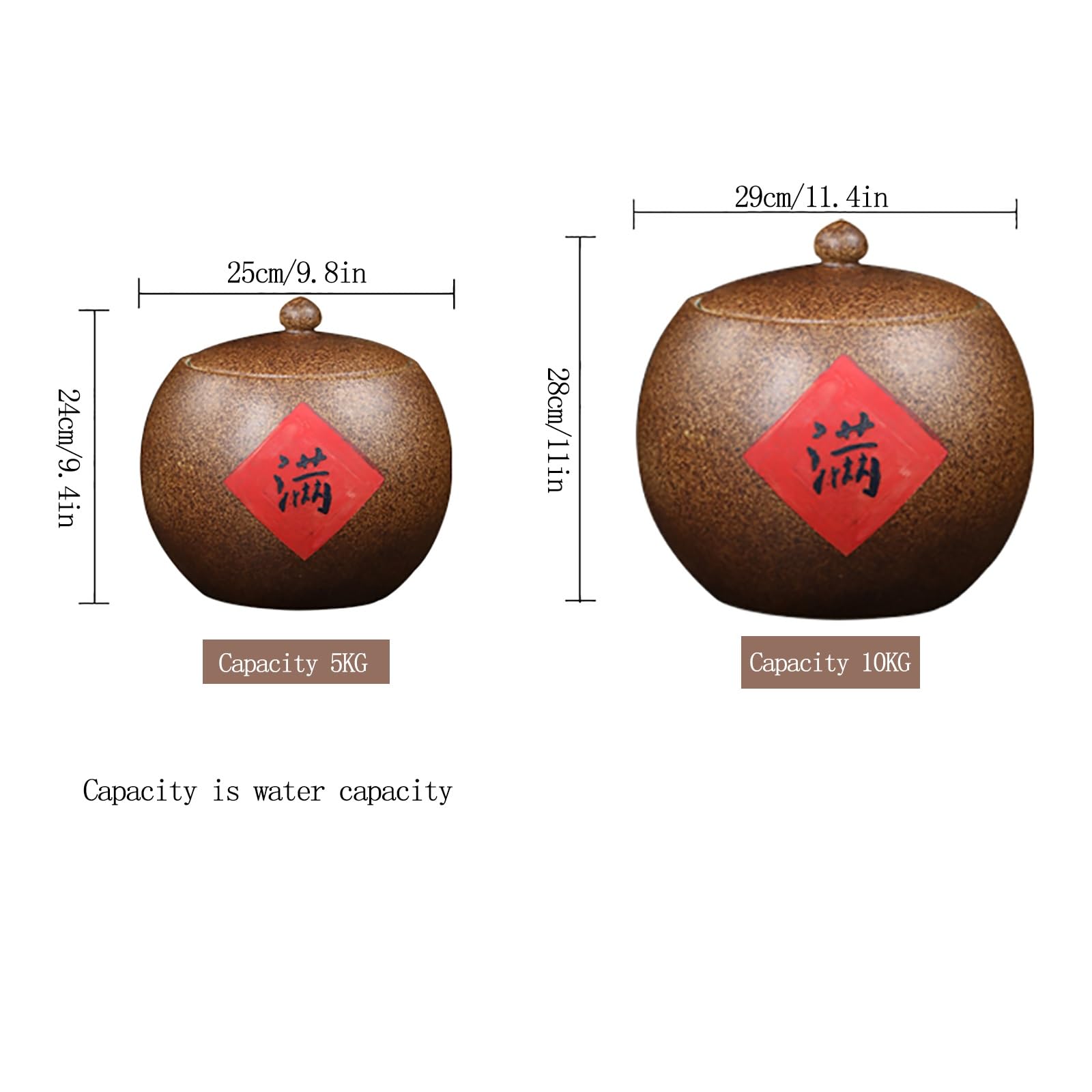Contenitore Per La Conservazione Del Riso Ceramica Secchio Per Riso Sigillato Barattolo Sigillato Cucina Con Coperchio Distributore Di Cereali 10Kg Contenitore Per La Conservazione Del Riso Coperchio(