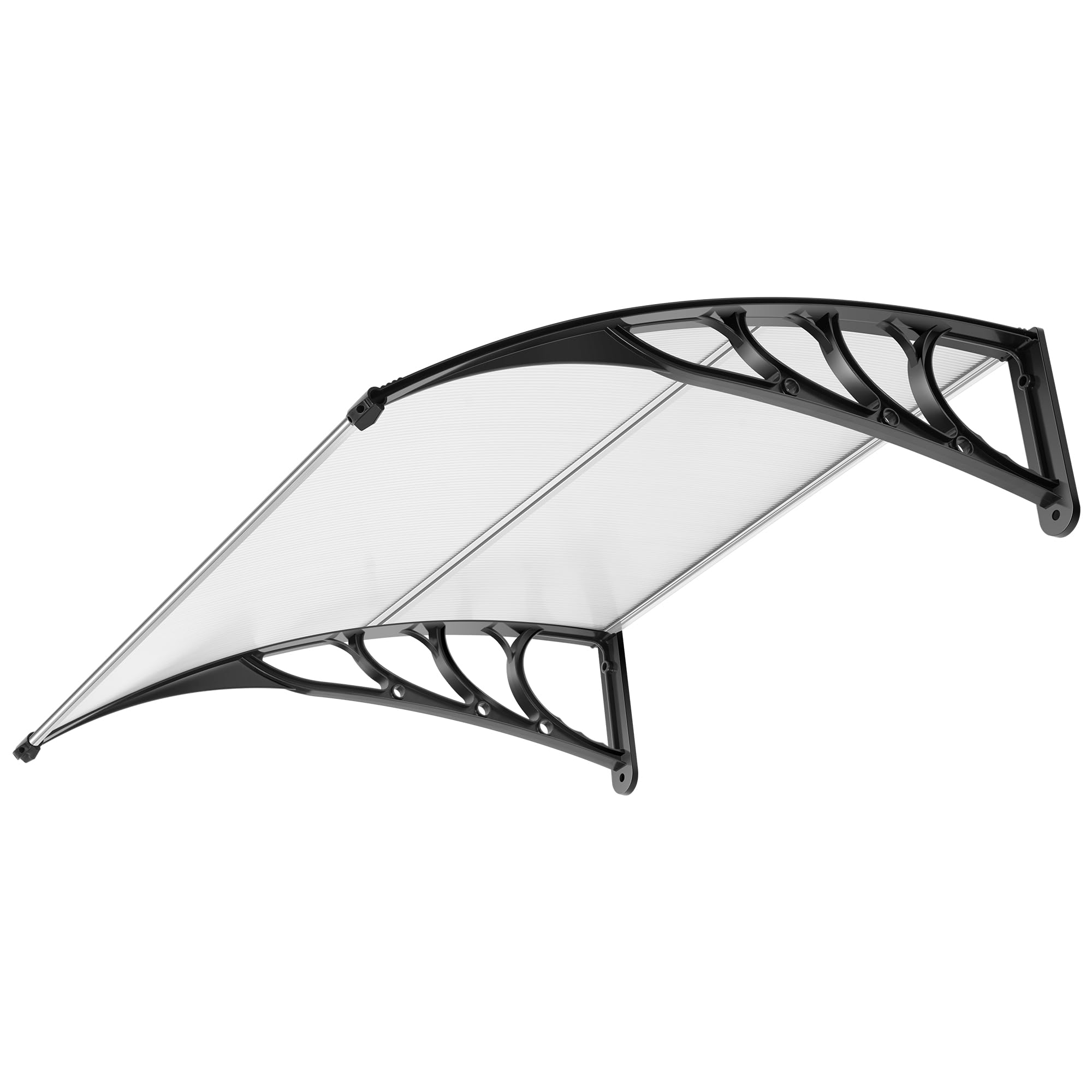 VIVOHOME Polycarbonate Window Door Awning Spliced Canopy Transparent with Black Bracket 40 Inch x 40 Inch