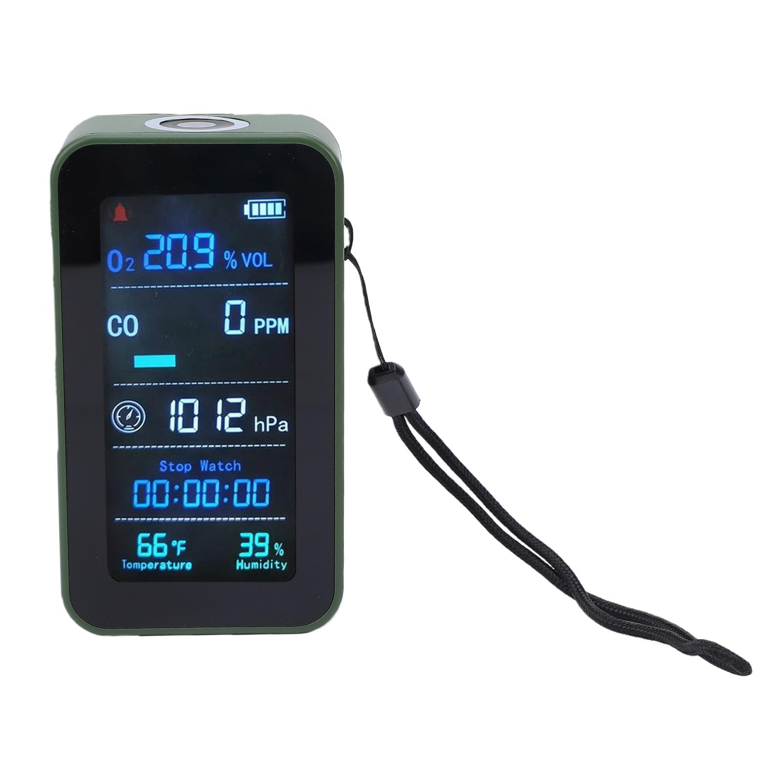 Generic Detector Portátil de Calidad del Aire Monitor de Oxígeno Multifuncional con Linterna para Viajes Uso Al Aire Libre Tamaño Compacto 1 Unidad