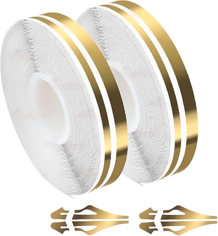 Fita Pinstriping Autrends em Vinil Dourado para Personalização Automotiva – 2 unidades