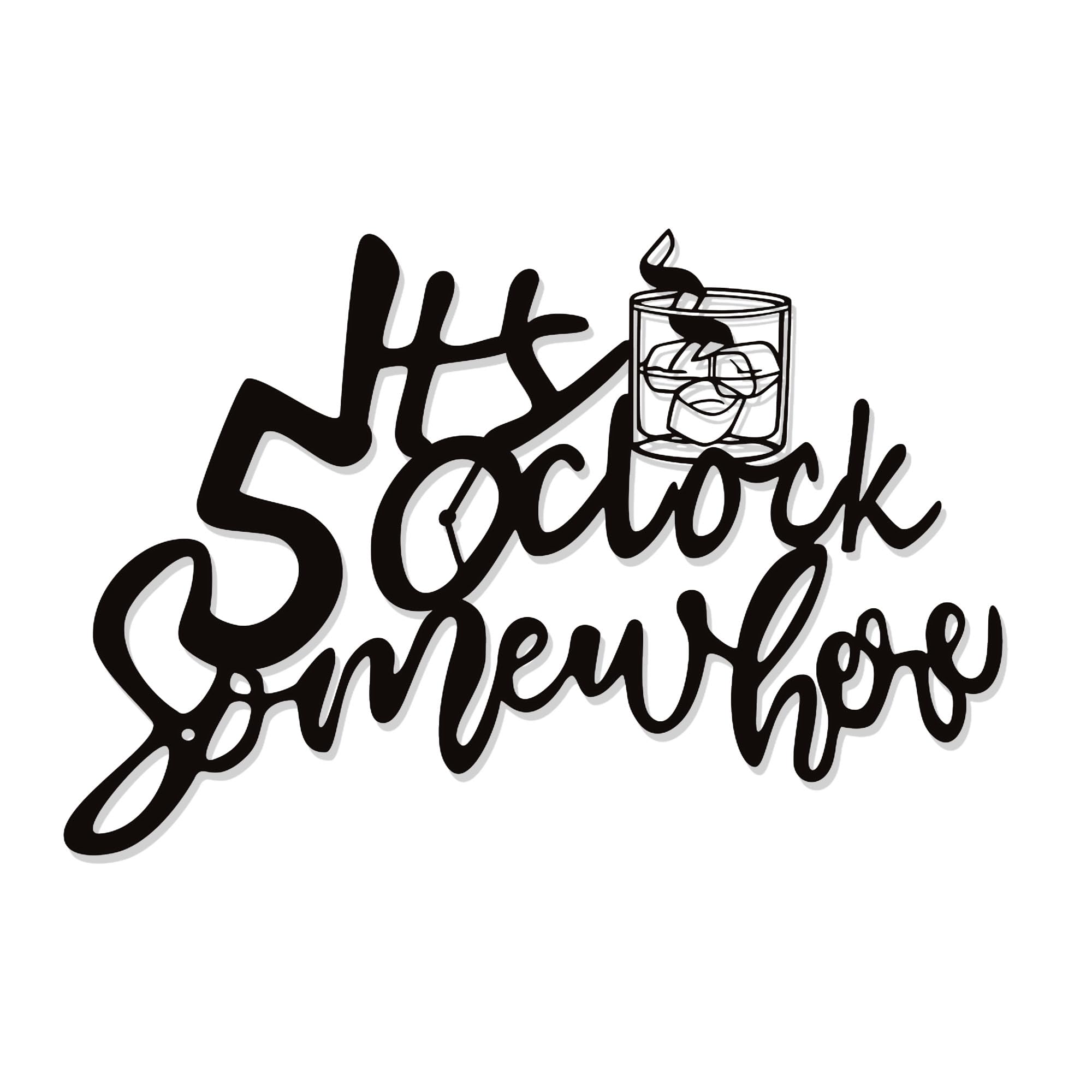 Vintage Metal "It's 5 O'clock Somewhere" Bar Sign – Rustic Bar Decorations for Home Bar, Wall Decor & Unique Gift Idea (14.5x10.8 in)