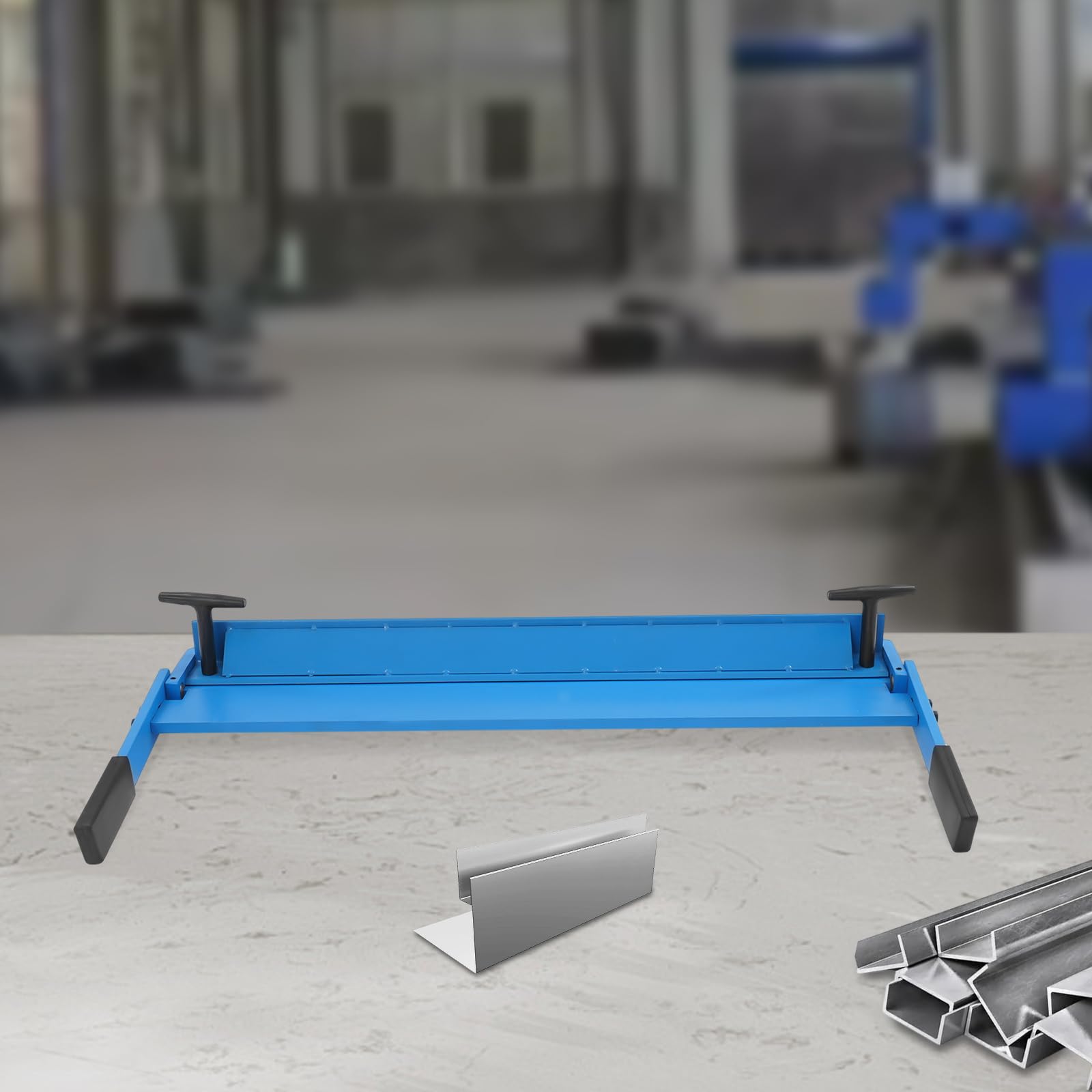 120° 630MM Blechbiegemaschine, Kohlenstoffstahl 1-1.2MM Biegekapazität Manuell Schwenk Abkantbank Biegemaschine Abkantmaschine für Kohlenstoffstahl Kupferblech Aluminiumblech Werkstatt