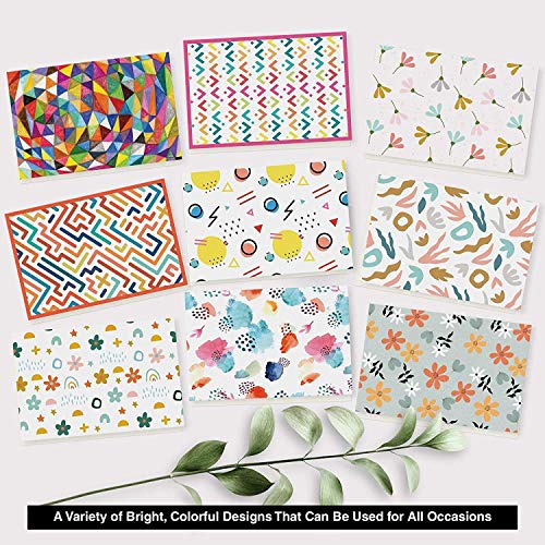 Dessie 50 Blank Cards With Envelopes - Set of 50 Different 4x6 Inch Blank Greeting Cards w/ Colored Envelopes & Gold Seals. Colorful Designs - No Repetition. All Occasion Note Cards with Envelopes Set