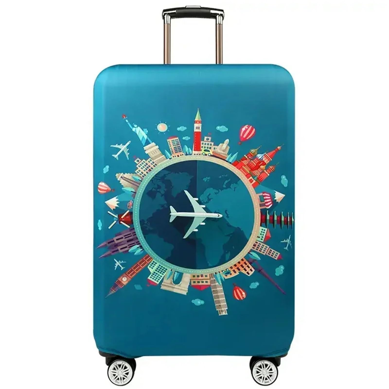 2 pezzi di copertura for bagagli valigia da viaggio protettiva in tessuto elasticizzato coperture antipolvere accessori fornitori per Esterno(Blue travel,L)
