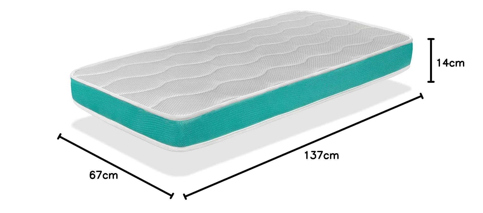 EKO Baby 67X137 Grubość 14 CM - Perforowany i oddychający rdzeń piankowy