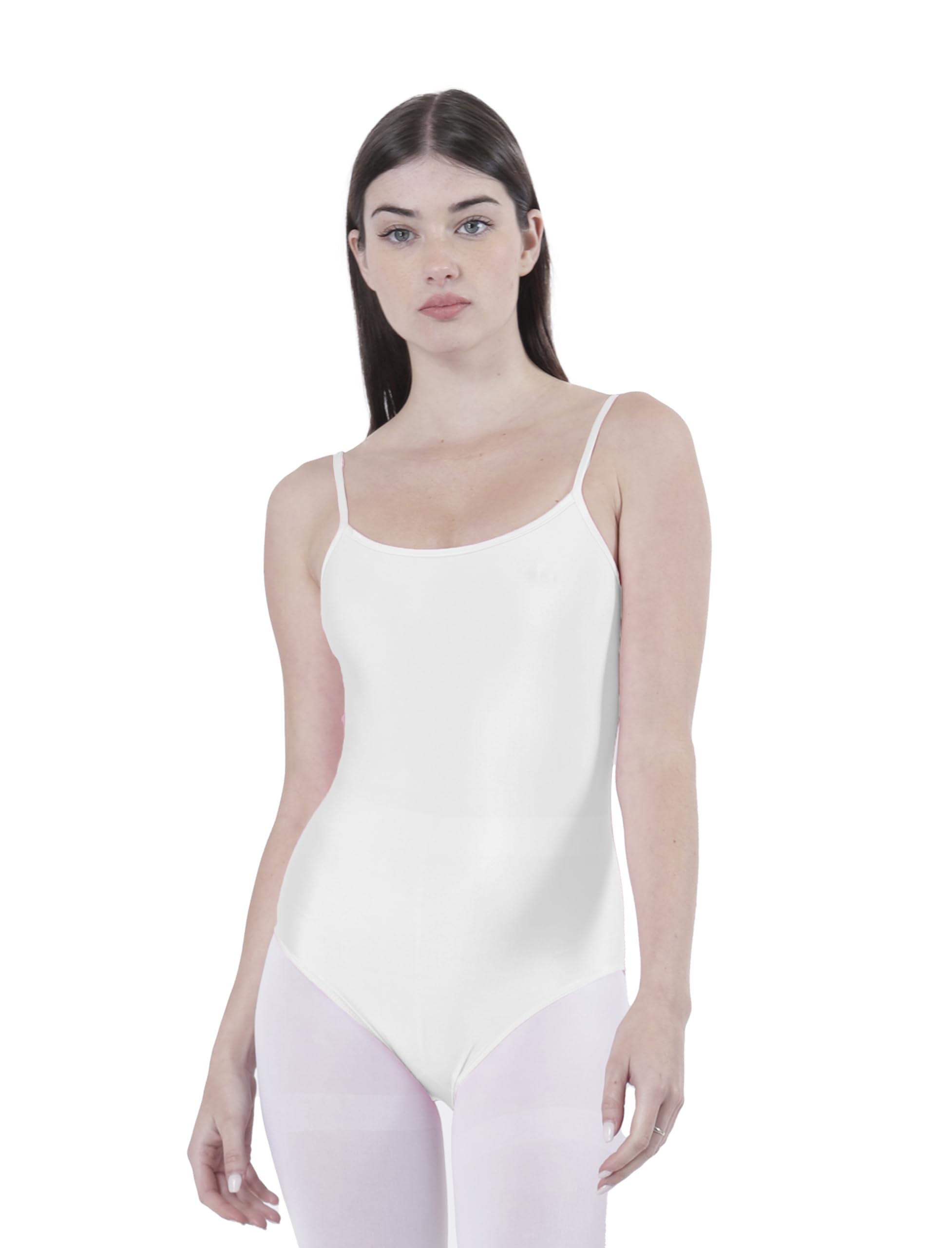 Carnavalife Body Maillot de Danza Ballet Gimnasia Mujer bodysuit Tirantes sin Mangas con Cuello Redondo y Cubre la Espalda, No Transparenta Ajustado para Danza Baile Gimanasia Ritmica