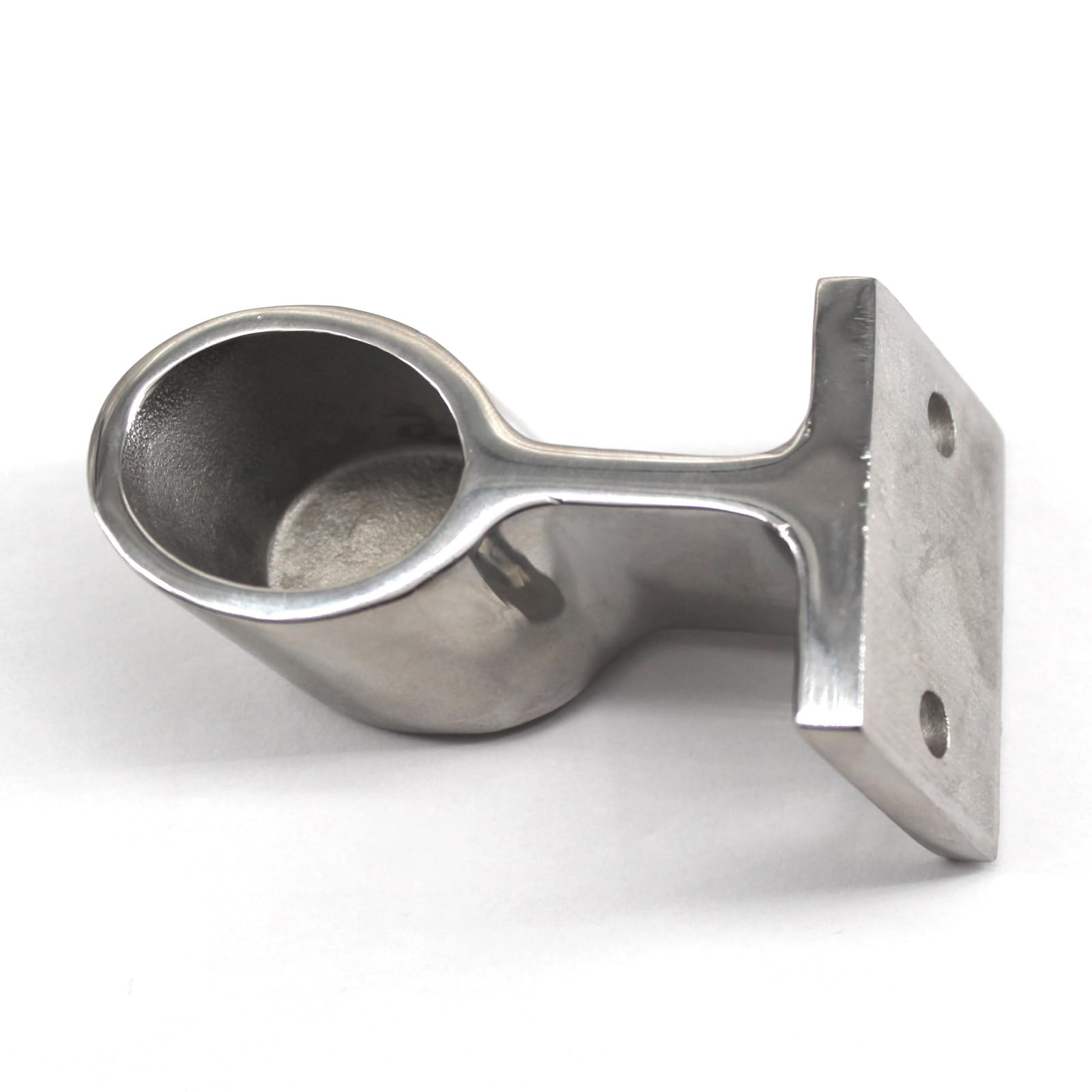 Staffa terminale per corrimano per barche da 2,2 cm, 60 gradi, in acciaio inox 316, per yacht e barche (2 pezzi con viti)