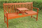 SSITG Gartenbank, Sitzbank mit klappbarer Tisch Garten Bank Holzbank Picknick