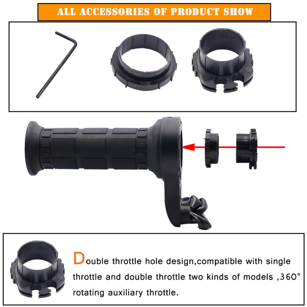 ABOOFAN 2.1a Chargeur Usb Pour Guidon De Véhicule Poignée Chauffante Avec Prise Adaptateur Et Voltmètre Noir