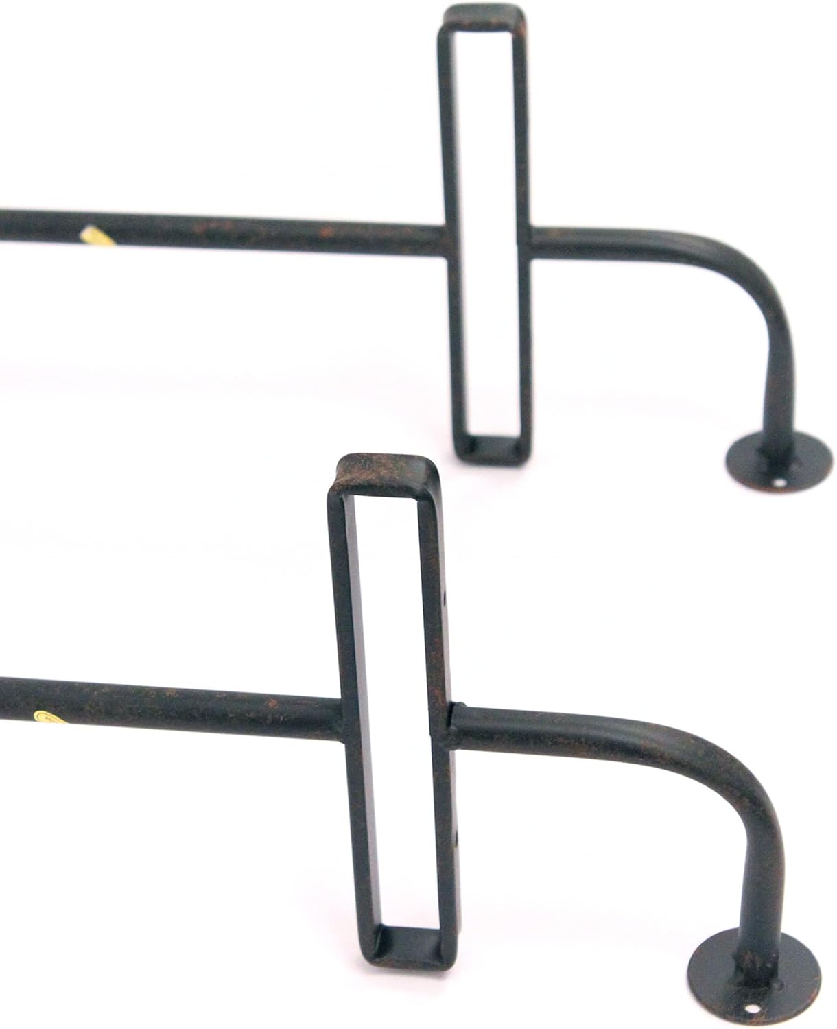 BARNWOODUSA Metal Double Shelf Bracket Brackets for Shelves Wall Mounted Brackets for Rustic Style Floating Shelf Hanging Wall Hardware (Set of 2)