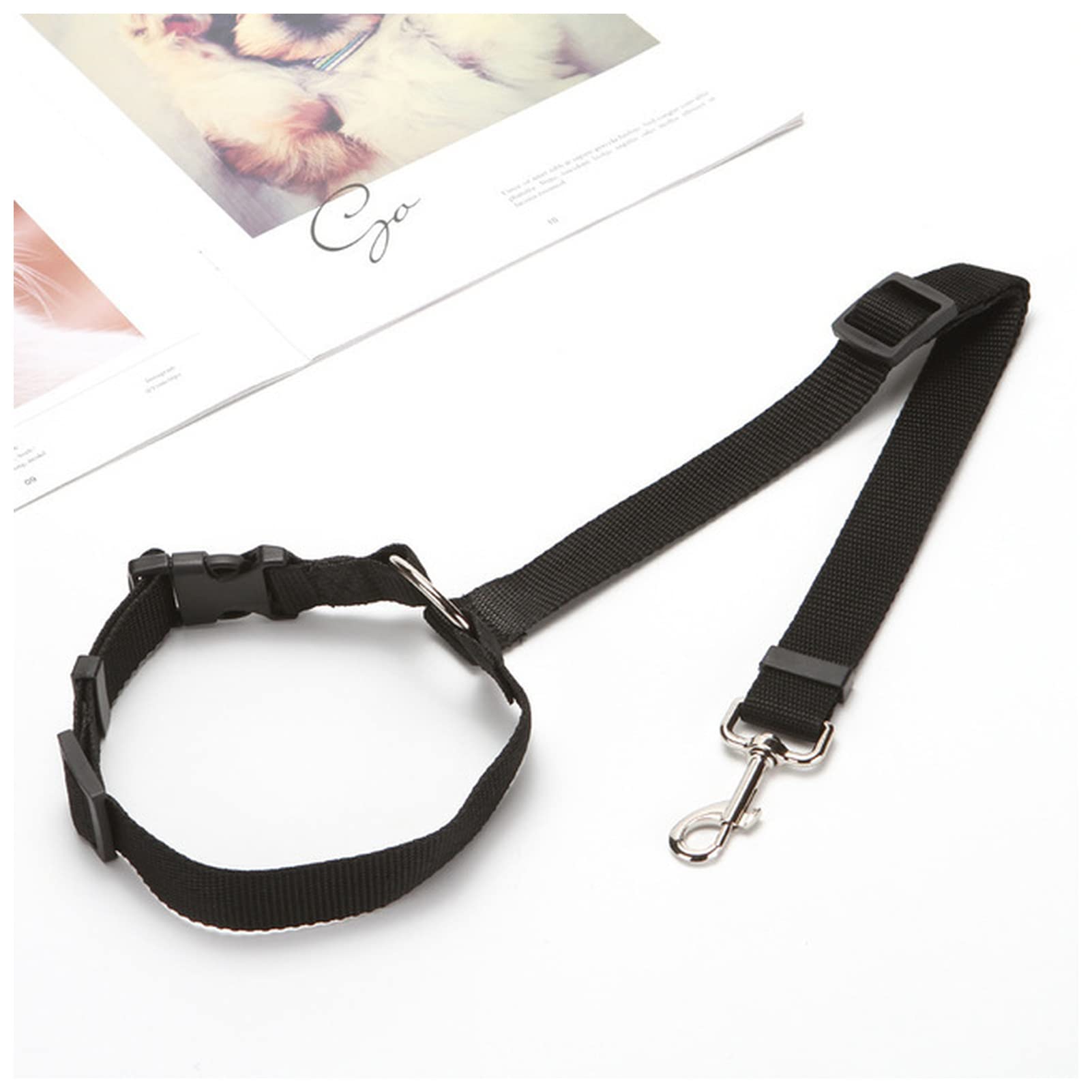 Seil Haustier Einstellbarer langlebiger Nylon-Hundesitzgurt Bequeme Auto-Kopf-Kopf-Rückhalte-Design-Fahrzeug-Sicherheitsgurte-Haustiereleine Haustierleine Mit (Color : Black, Size : ONE Size)