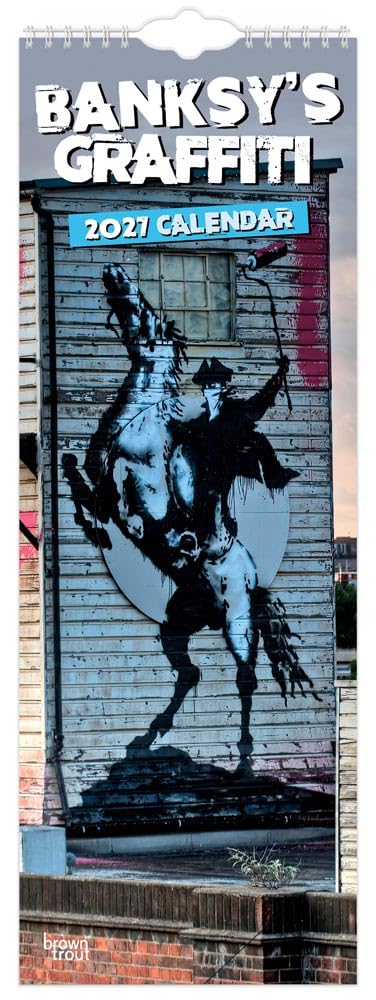 Banksy's Graffiti OFFICIAL | 2027 5.7 x 16.5 Inch (Hanging) Monthly Slimline Wall Calendar: Original BrownTrout-Kalender [Mehrsprachig] [Kalender]