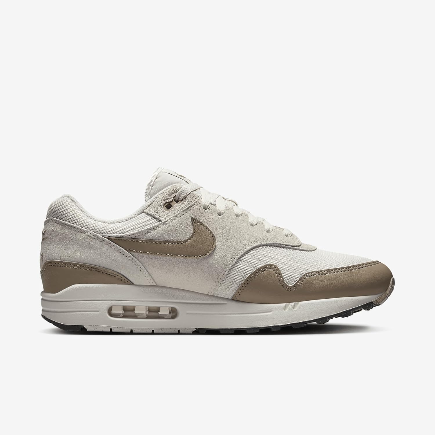 Nike Air Max 1 Essential Men's Shoes (FZ5808-001, White/Pure Platinum/Black/University Gold) Size 6 - Image 3