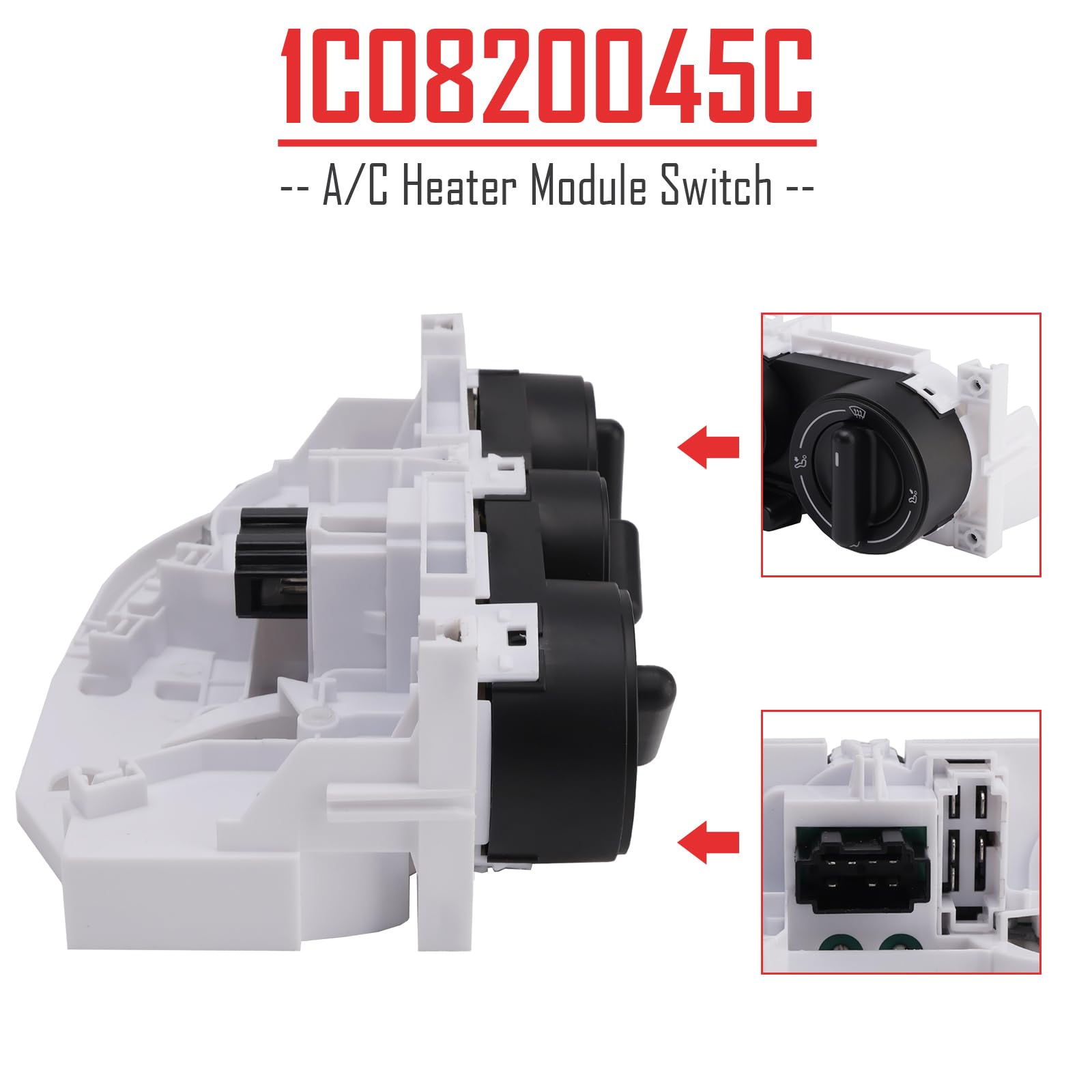 Topteng 1C0820045C A/C Heater Control Panel Climate Control Module Switch Apto para VW Beetle