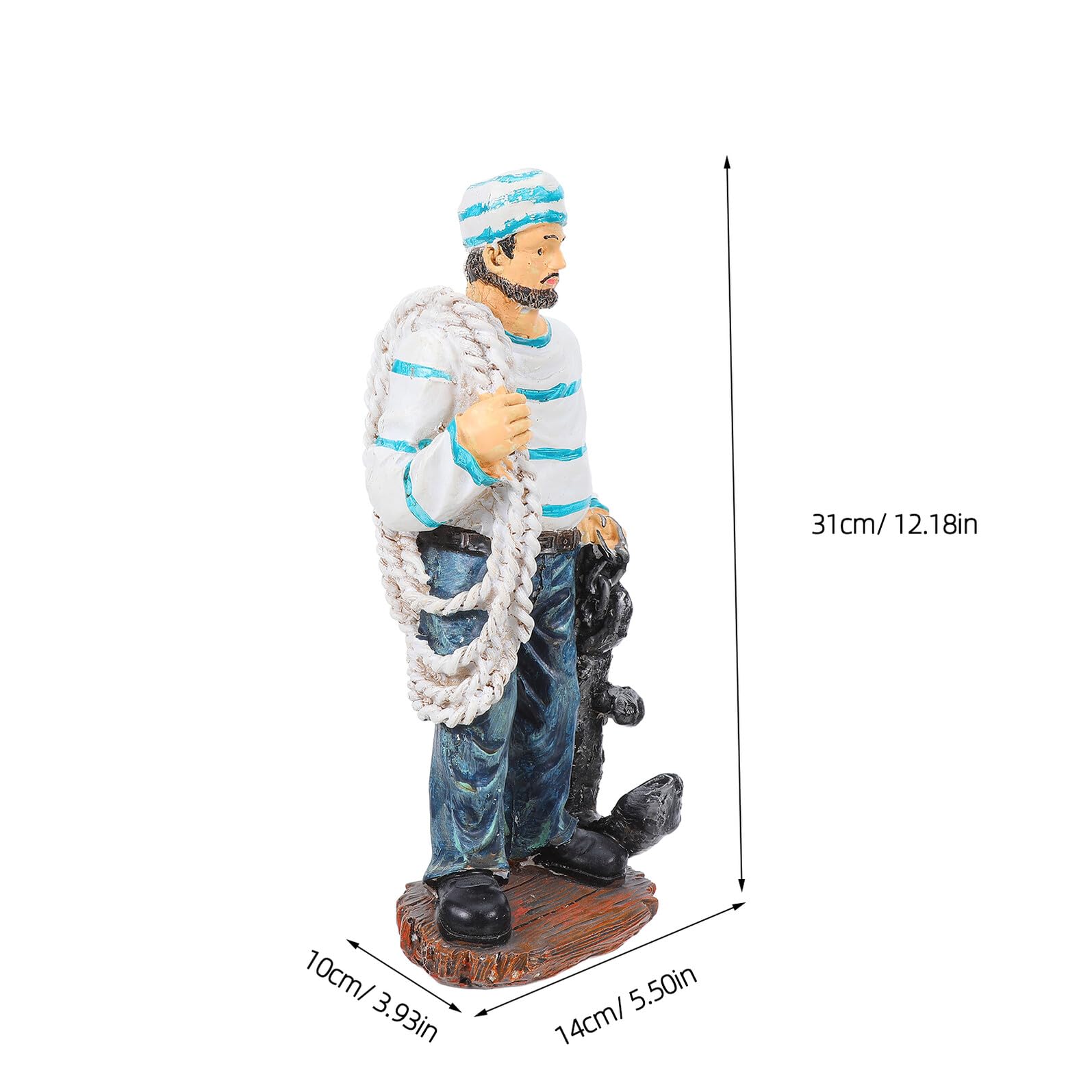 Levemolo Statuetka Kapitana Marine Dekoracja Domu Ozdoba Z Żywicy Statuetka Kapitana Morskiego Miniaturowy Marynarz Figurka Dekoracyjna Mediterranean Marine Małe Figurki Marynarzy