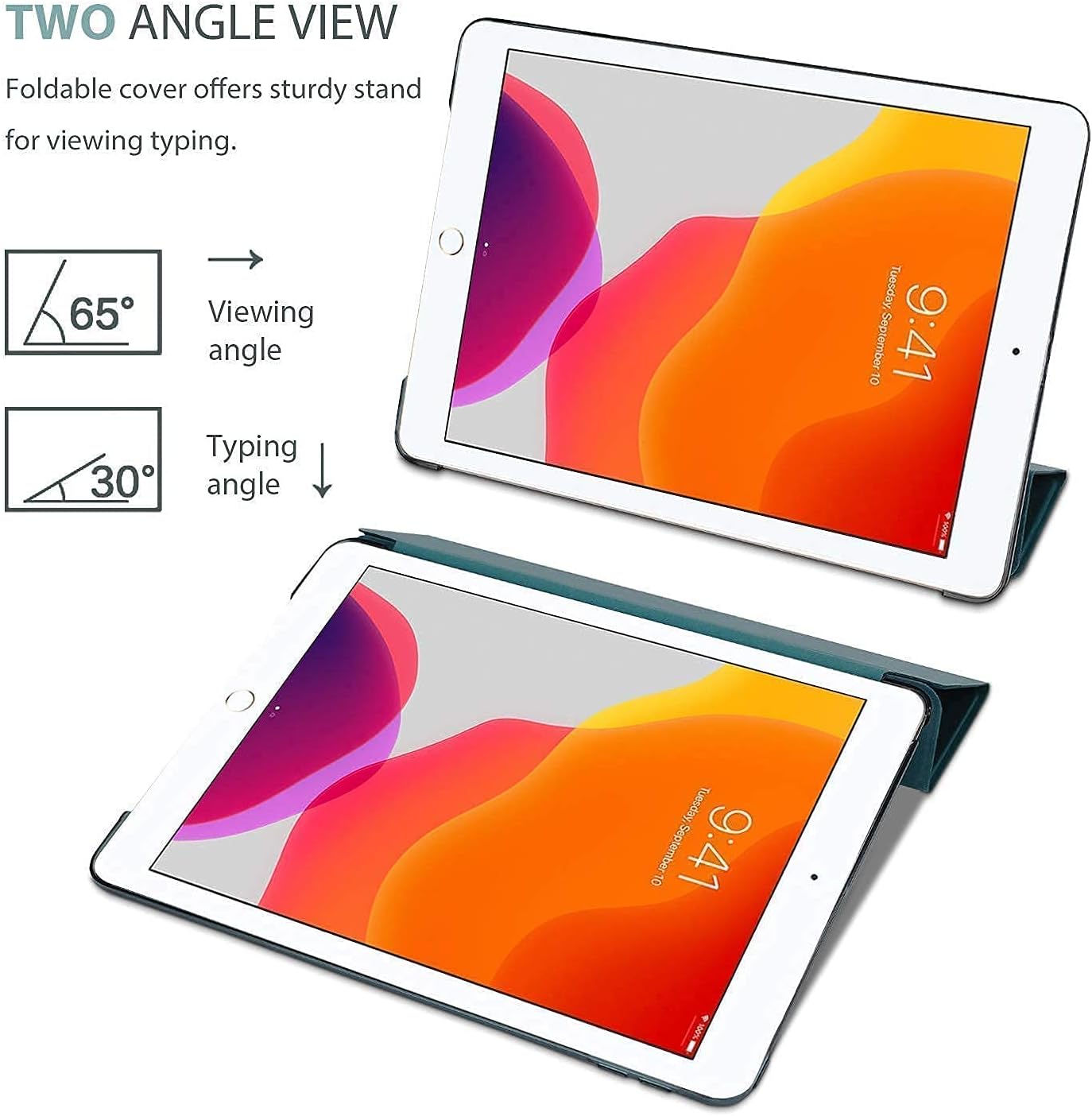 ProCase iPad 10.2 7th Generation 2019 Case Slim Stand Hard Case (Emerald) Bundle with iPad 10.2 7th Gen 2019 Privacy Screen Protector