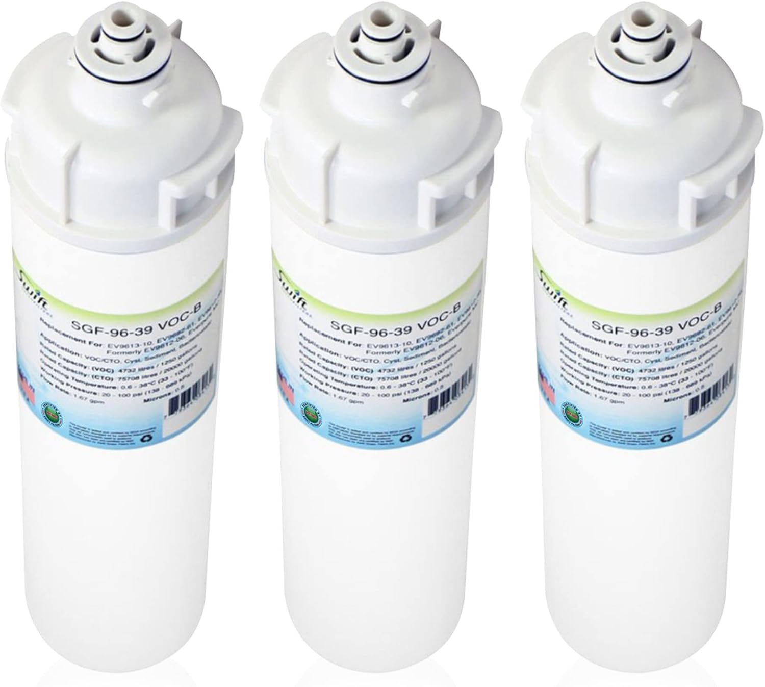 Swift Green Filters SGF-96-39 VOC-B Compatible Commercial Water Filter for EV9613-10, EV9692-61, EV9612-56, EV9612-06, White (3 Pack)