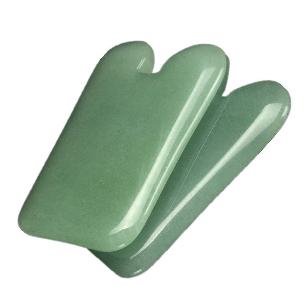 Natural Green Aventurine Gua Sha Scraping Massage Tools, Stone Guasha Board for SPA Acupuncture Handmade Healing Stone Gua Sha Scraping Facial Massage Scraper Tools