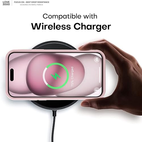 Miniatura 7 de LOVE 3000 Funda compatible con iPhone 15, cámara de cobertura completa de silicona suave, protección contra caídas de 8 pies, forro de microfibra