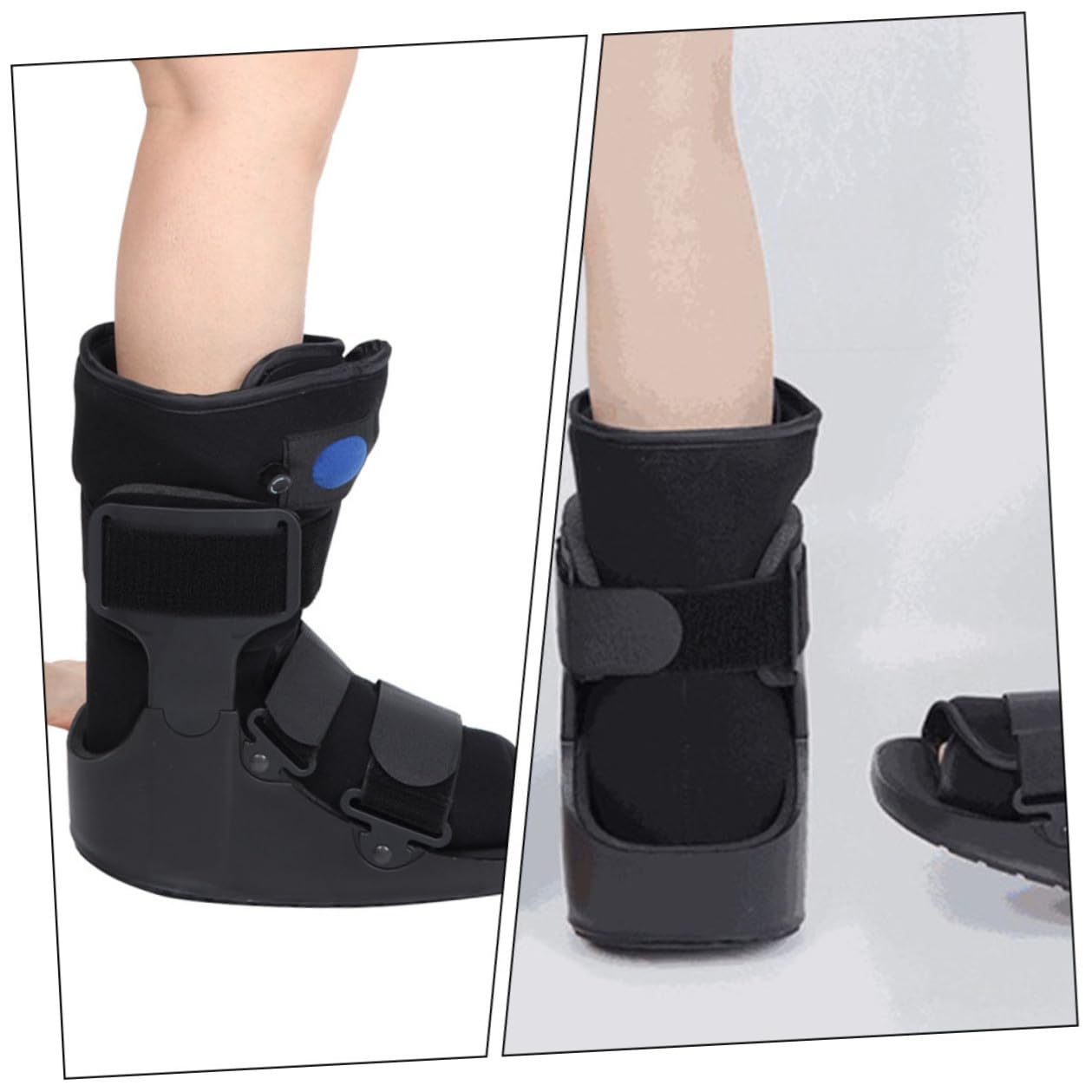 Foot Brace Support Short Ankle Stabilization Boot with Inflatable Cushion Medical Walking Shoe for Post-surgery and Injured Foot Support Adult