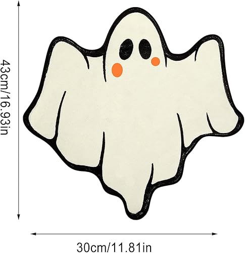 Miniatura 10 de Tapete de baño de fantasma de Halloween, tapete antideslizante de fantasma, tapete suave y absorbente, tapete de otoño para otoño, Acción de